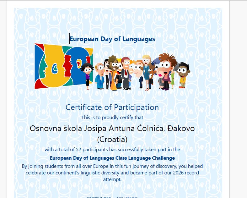 Languages Unite –                                            Europski dan jezika 2026.